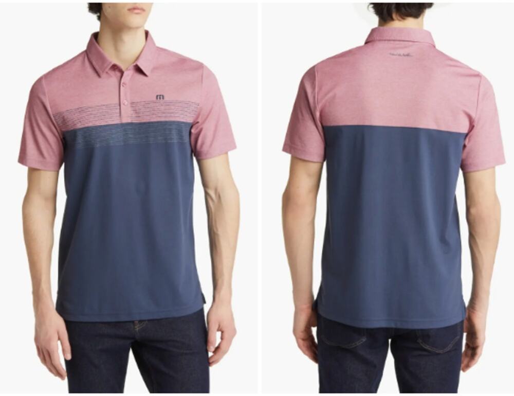 Travis Mathew Men's Red Blue Polo Shirt Size XXL